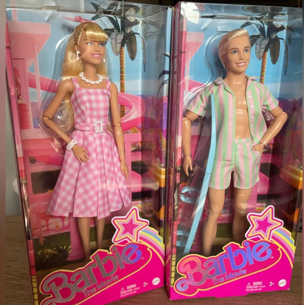 Barbie The Movie Bundle  Ken With Surfboard and Barbie Gingham Dress NWT